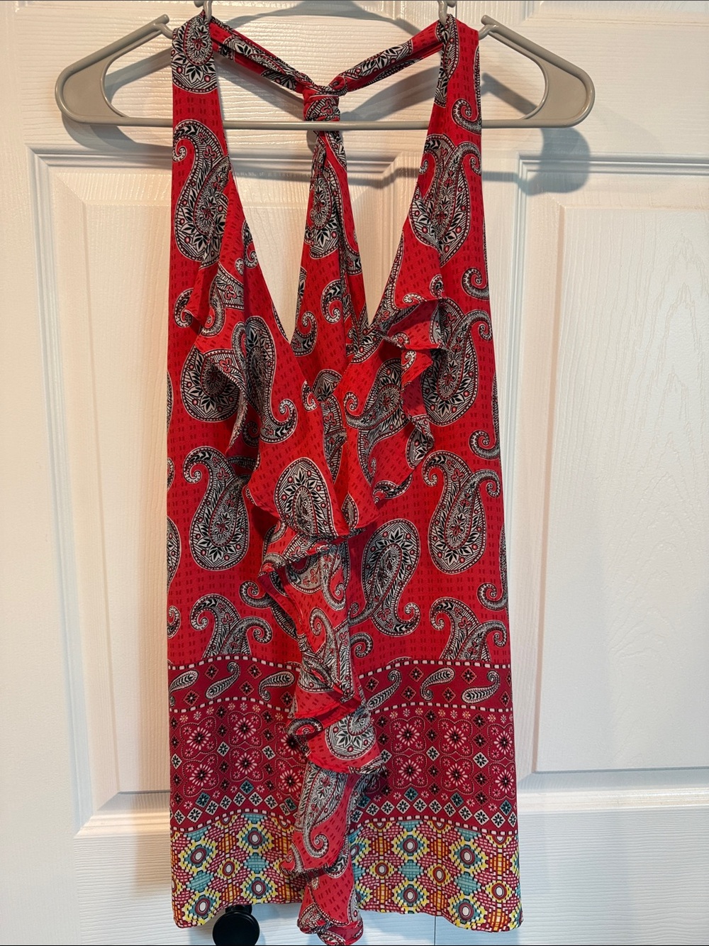 Kut from the Kloth Red Paisley Print Top
